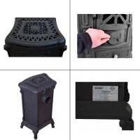 Камін піч буржуйка чугунна Bonro чорна подвійна стінка 9 кВт