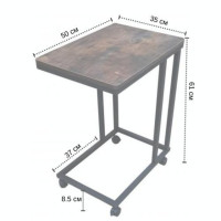 Стол журнальный на колесах лофт Bonro 1045