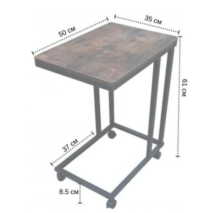 Стол журнальный на колесах лофт Bonro 1045