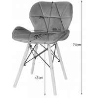 Кресло Bonro B-531 велюр серое