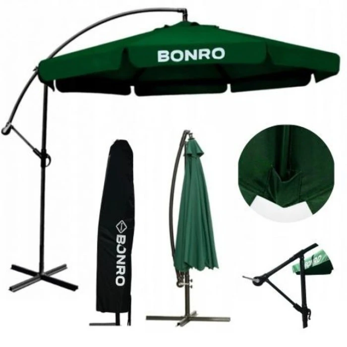 Зонтик садовый с наклоном зеленый Bonro B-7218 3м 6 спиц