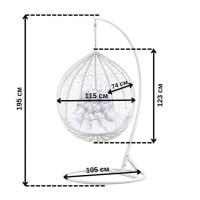 Подвесное кресло-качалка кокон Bonro 329 XL (бело-серое)