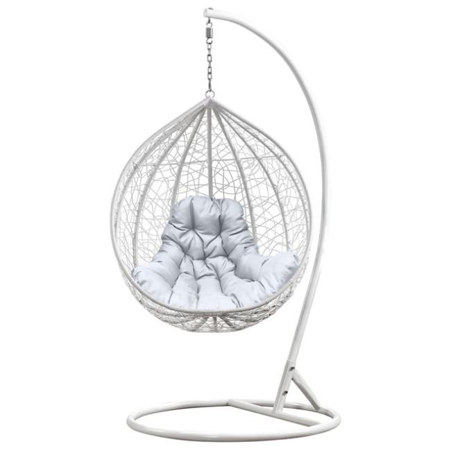 Подвесное кресло-качалка кокон Bonro 329 XL (бело-серое)