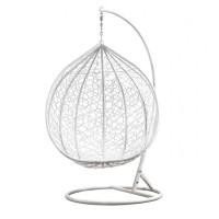 Подвесное кресло-качалка кокон Bonro 329 XL (бело-серое)