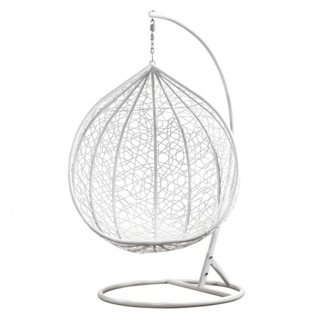 Подвесное кресло-качалка кокон Bonro 329 XL (бело-серое)