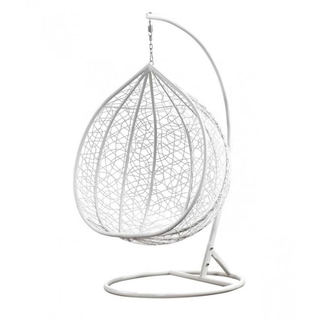 Подвесное кресло-качалка кокон Bonro 329 XL (бело-серое)