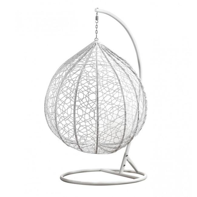 Подвесное кресло-качалка кокон Bonro 329 XL (бело-серое)