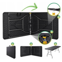 Стіл розкладний туристичний для пікніка Bonro BS 180 см чорний