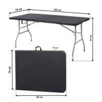 Стіл розкладний туристичний для пікніка Bonro BS 180 см чорний