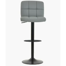 Барний стілець зі спинкою Bonro B-0106 сірий з чорною основою (1388) - уцінений товар