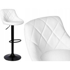 Барный стул со спинкой Bonro B-074 белый с черным основанием.