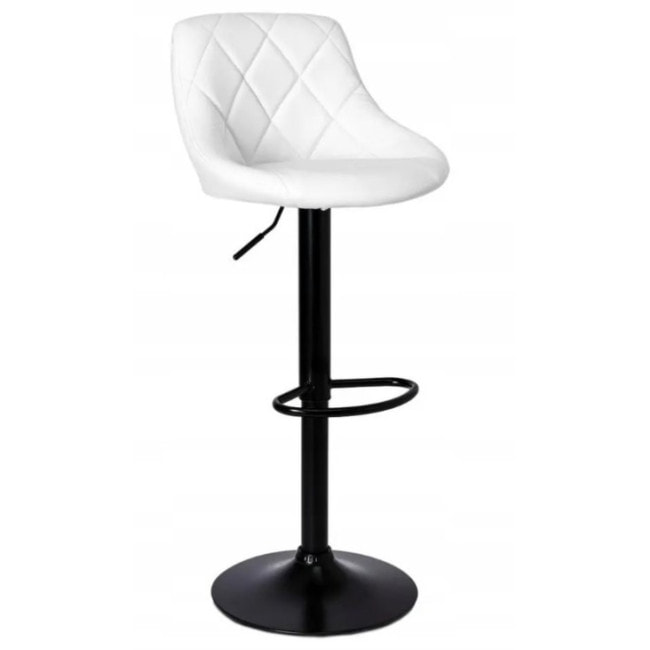 Барный стул со спинкой Bonro B-074 белый с черным основанием.