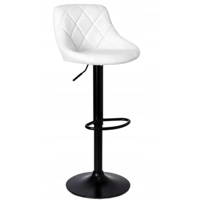 Барний стілець зі спинкою Bonro B-074 білий з чорною основою
