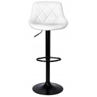 Барный стул со спинкой Bonro B-074 белый с черным основанием.
