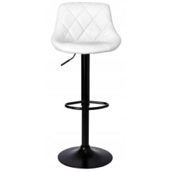 Барный стул со спинкой Bonro B-074 белый с черным основанием.