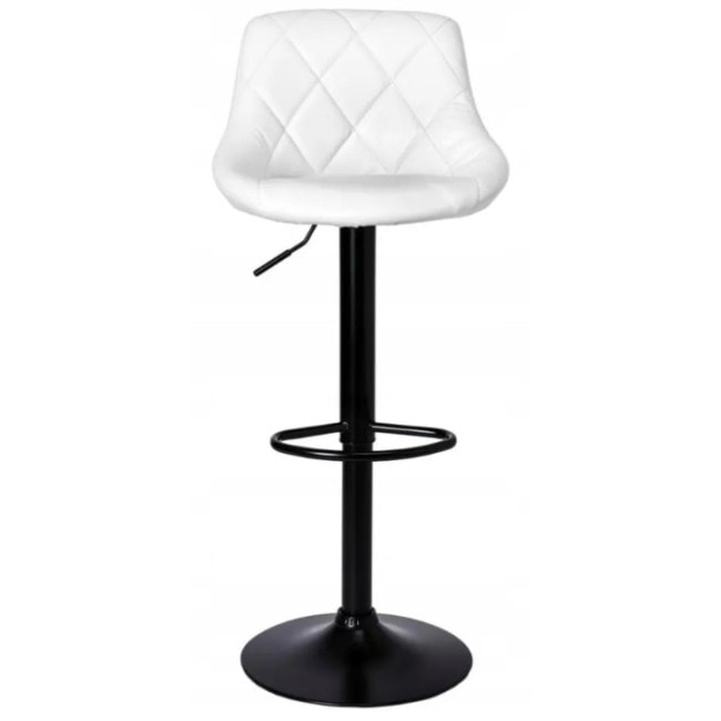Барный стул со спинкой Bonro B-074 белый с черным основанием.