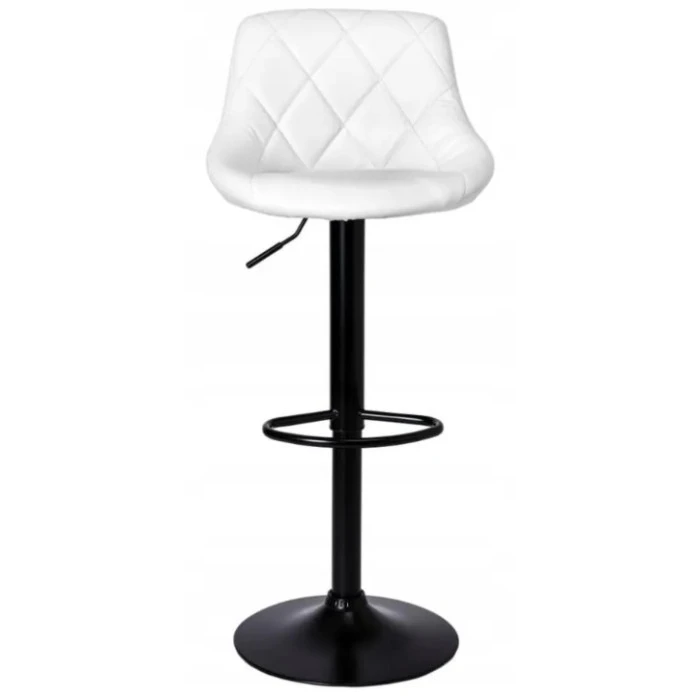 Барний стілець зі спинкою Bonro B-074 білий з чорною основою