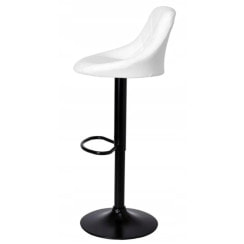 Барный стул со спинкой Bonro B-074 белый с черным основанием.