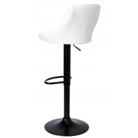 Барный стул со спинкой Bonro B-074 белый с черным основанием.