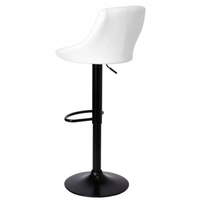Барний стілець зі спинкою Bonro B-074 білий з чорною основою