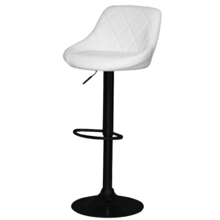 Барний стілець зі спинкою Bonro B-074 білий з чорною основою