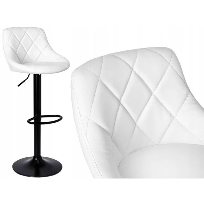 Барний стілець зі спинкою Bonro B-074 білий з чорною основою