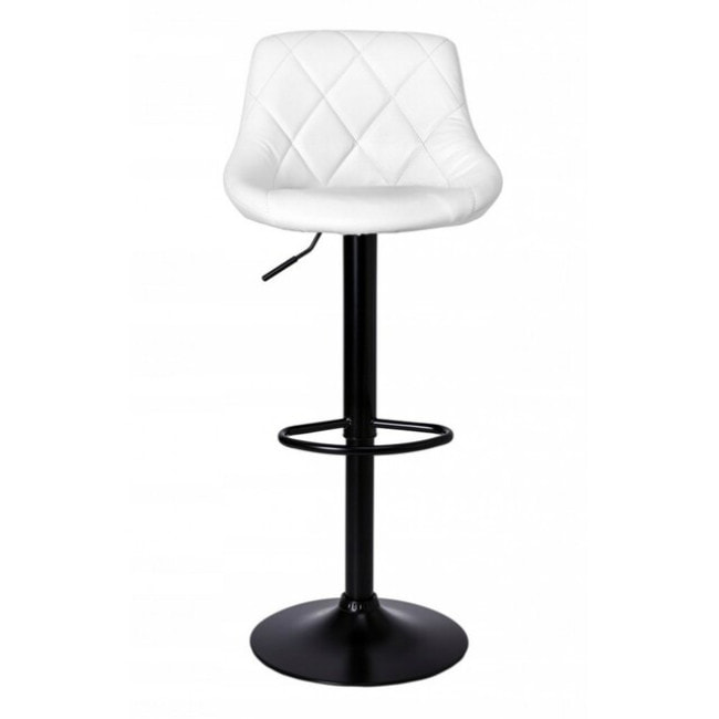 Барный стул со спинкой Bonro B-074 белый с черным основанием.