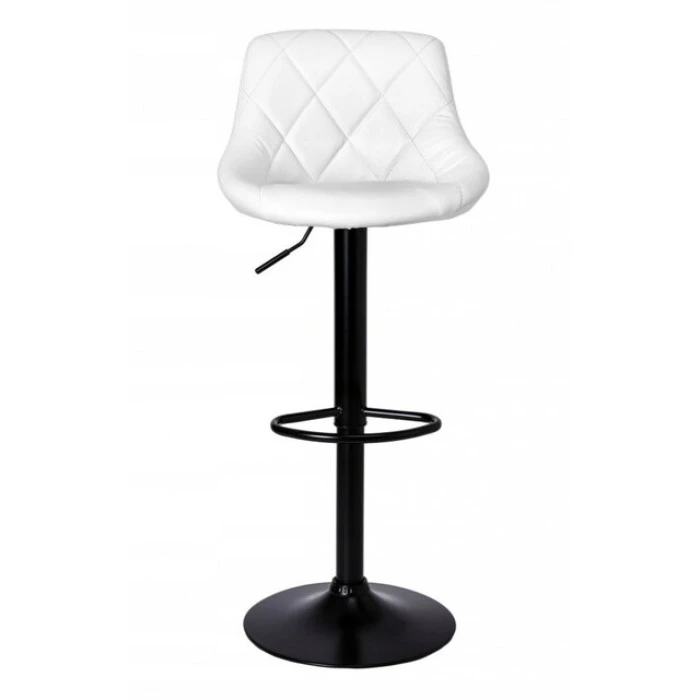 Барний стілець зі спинкою Bonro B-074 білий з чорною основою