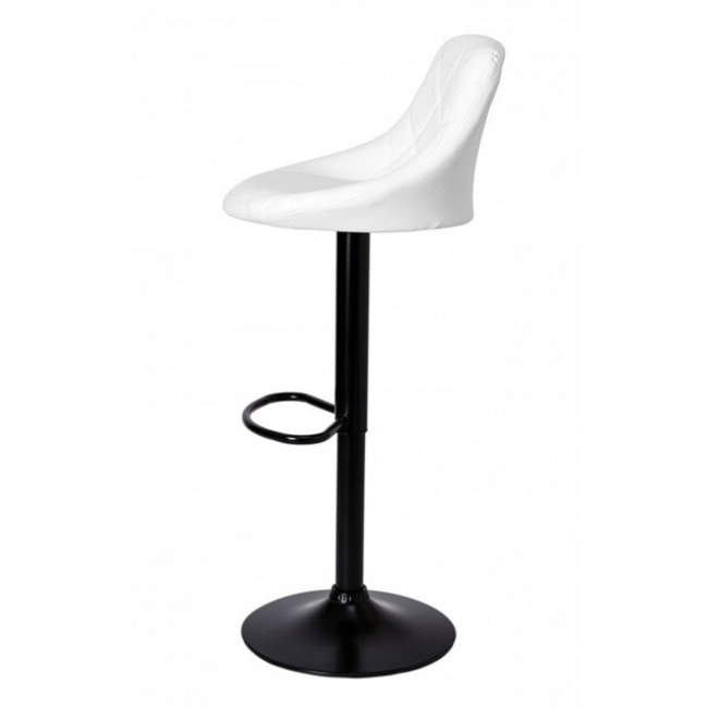 Барный стул со спинкой Bonro B-074 белый с черным основанием.