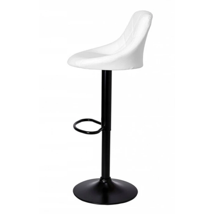 Барний стілець зі спинкою Bonro B-074 білий з чорною основою