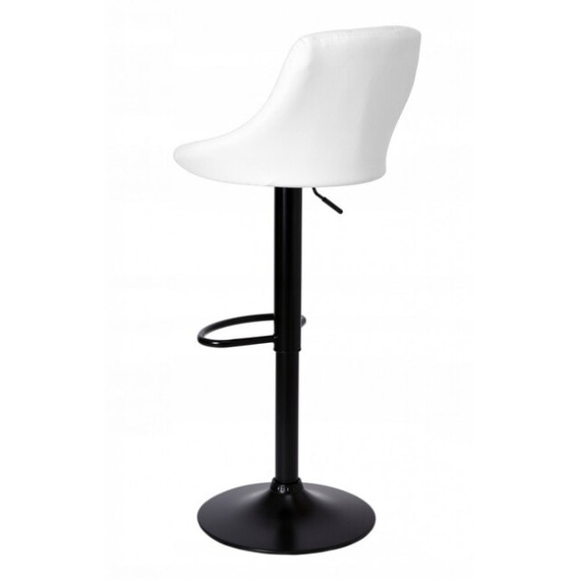 Барный стул со спинкой Bonro B-074 белый с черным основанием.