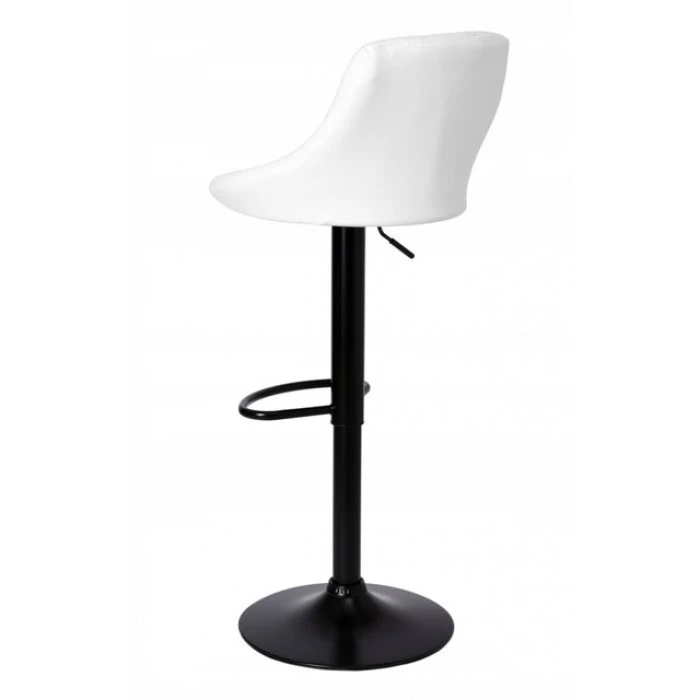 Барний стілець зі спинкою Bonro B-074 білий з чорною основою