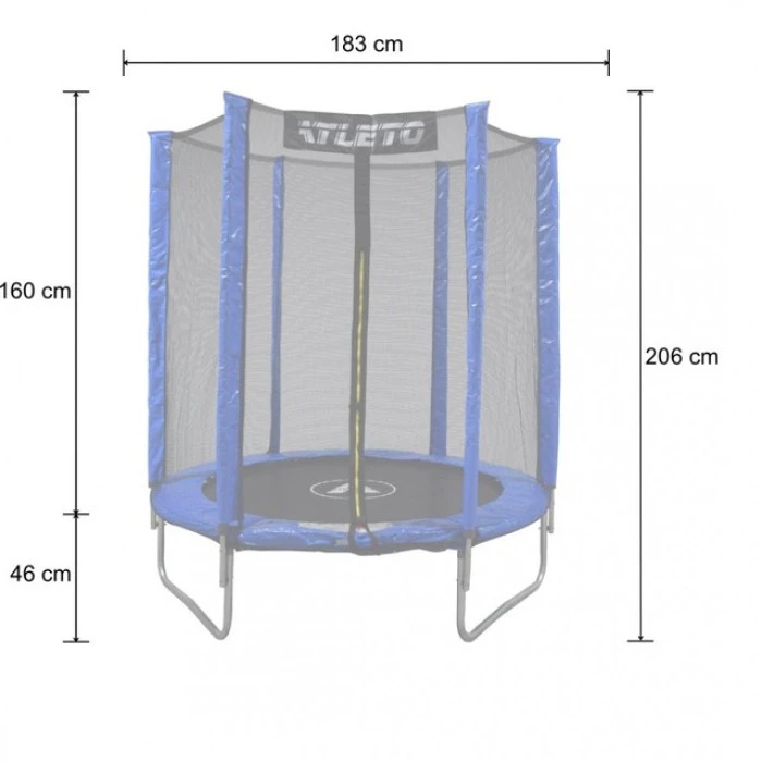 Батут дитячий з сіткою 183 см Atleto синій