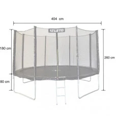 Батут дитячий з сіткою та драбинкою 404 см Atleto чорний