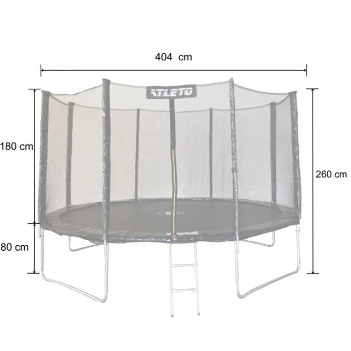 Батут дитячий з сіткою та драбинкою 404 см Atleto чорний