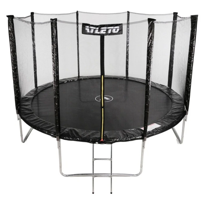 Батут дитячий з сіткою та драбинкою 404 см Atleto чорний