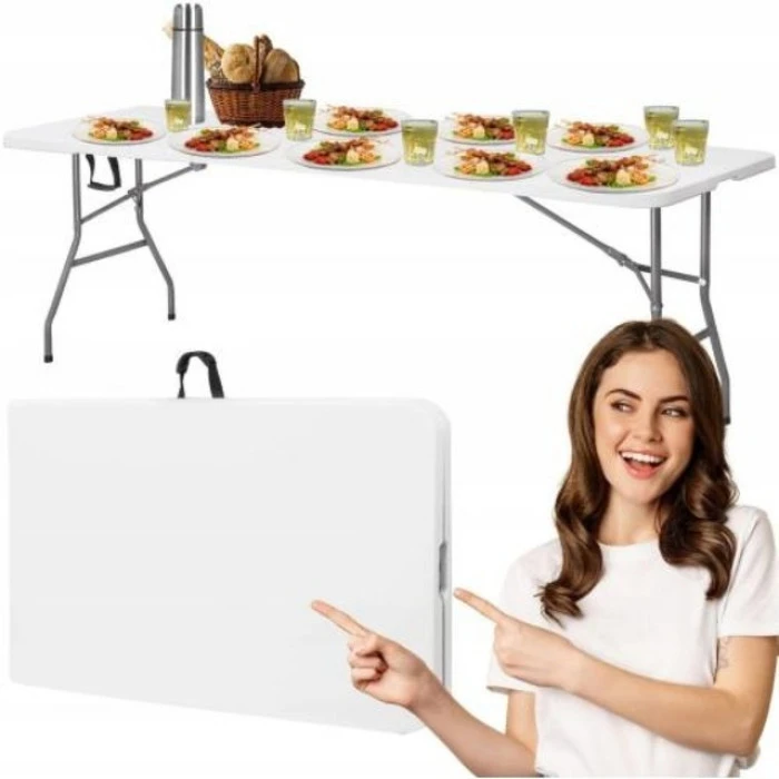 Стол раскладной туристический для пикника Bonro BS 244 см белый.