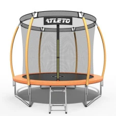 Батут дитячий 252 см з внутрішньою сіткою та драбинкою Atleto оранжевий