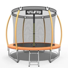 Батут дитячий 312 см з внутрішньою сіткою та драбинкою Atleto оранжевий