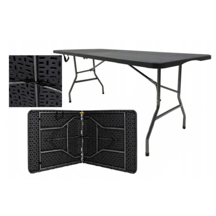Стол раскладной для пикника 180 см + 2 лавки набор Bonro черный