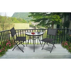 Столик для балкона террасы сада полукруглый Bonro B-1913 черный