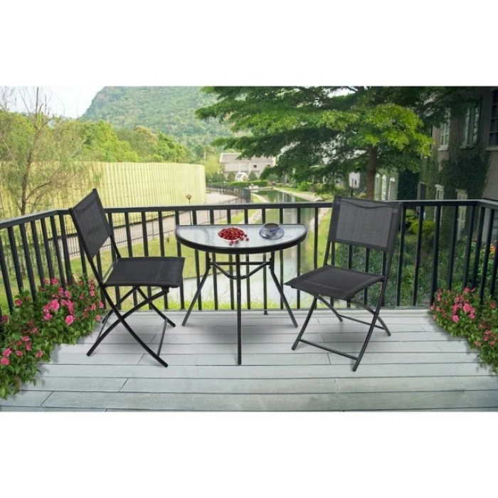 Столик для балкона террасы сада полукруглый Bonro B-1913 черный