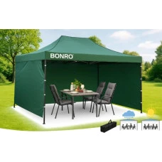 Намет павільйон розсувний з стінками 3 х 4,5 м Bonro B-9005 зелений + сумка