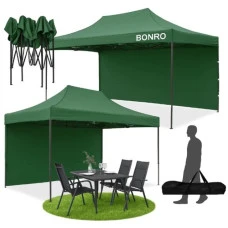 Намет павільйон розсувний з стінками 3 х 4,5 м Bonro B-9005 зелений + сумка