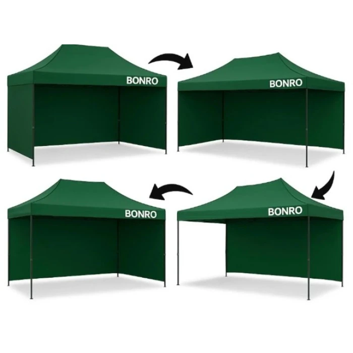 Намет павільйон розсувний з стінками 3 х 4,5 м Bonro B-9005 зелений + сумка