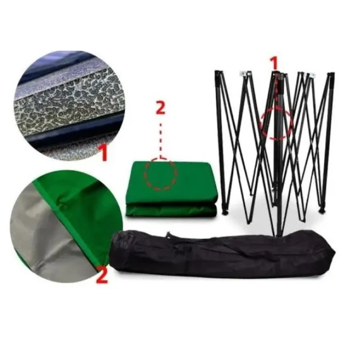 Намет павільйон розсувний з стінками 3 х 4,5 м Bonro B-9005 зелений + сумка