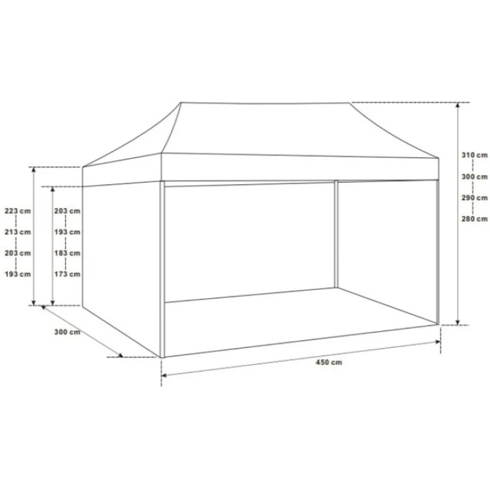 Намет павільйон розсувний з стінками 3 х 4,5 м Bonro B-9005 зелений + сумка