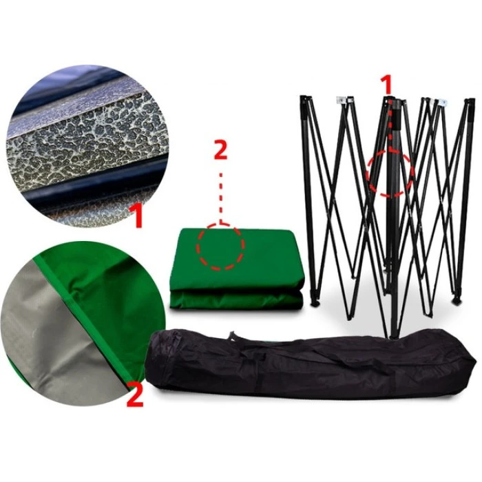 Намет павільйон розсувний з стінками 3 х 3 м Bonro B-9004 зелений + сумка