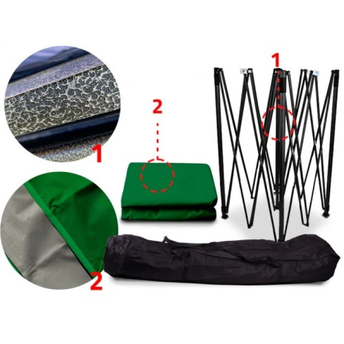 Намет павільйон розсувний з стінками 3 х 3 м Bonro B-9004 зелений + сумка