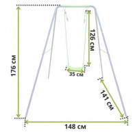 Гойдалка дитяча вулична металева Spoko SP-S01 синьо-зелена